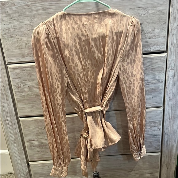 Leopard Print Wrap Blouse - Picture 3 of 3